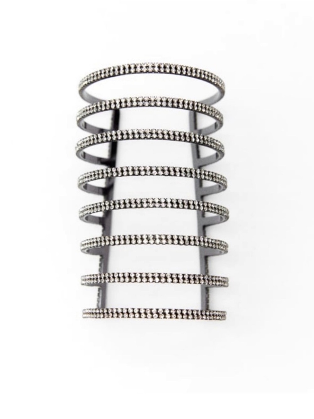 ZARA Crystal-Embellished Black Bangle Set